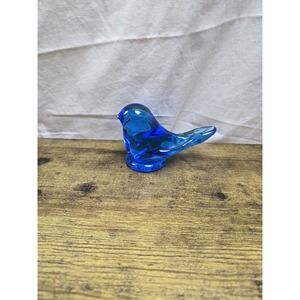 Leo Ward Blue Bird of Happiness Glass Figurine 1990